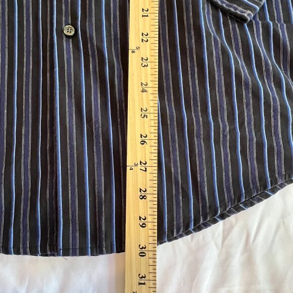 Lacoste Button Shirt Mens 5 Large Croc Logo Pocket Striped Classic Preppy - Picture 8 of 9